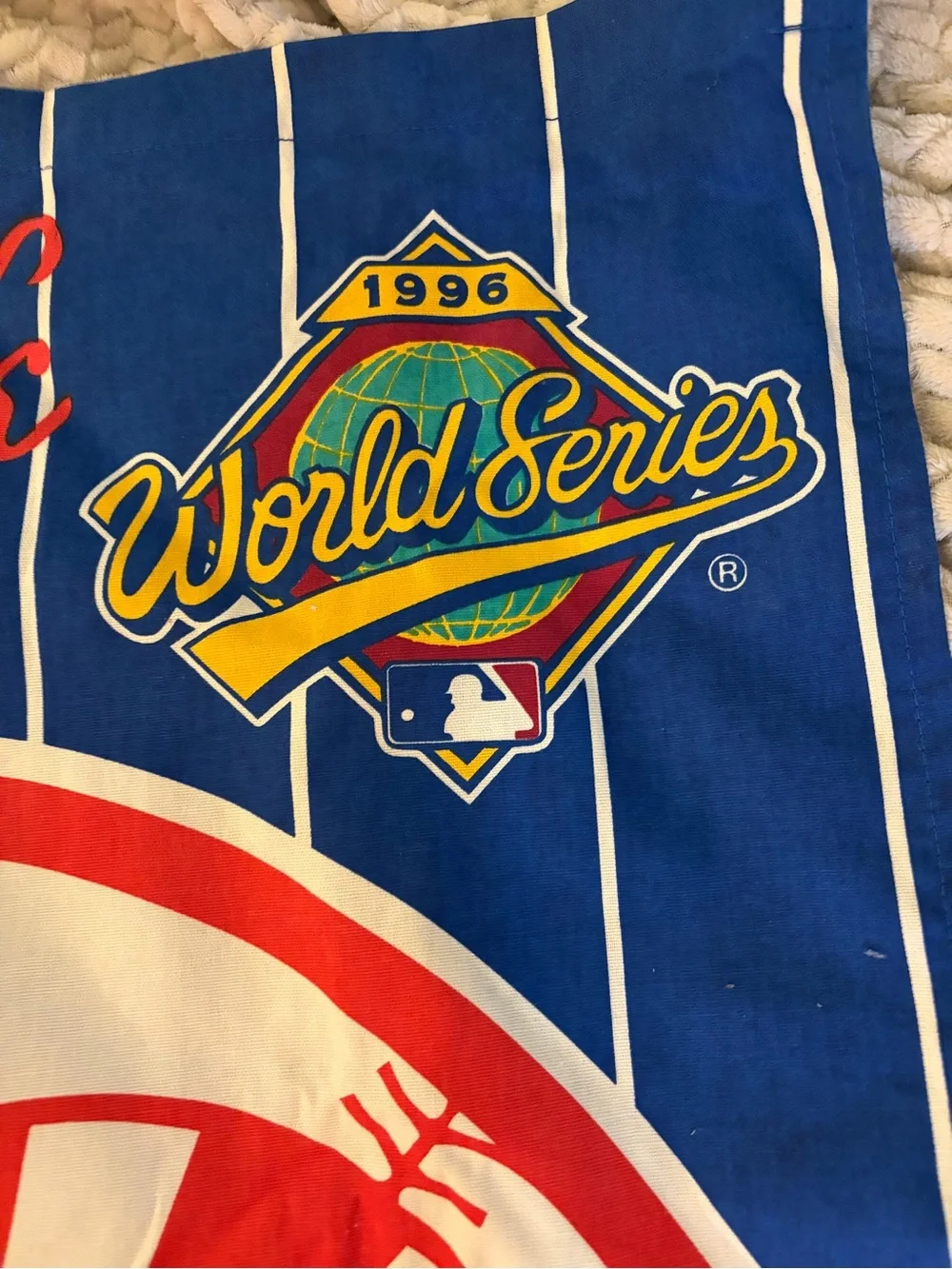 Vintage 1996 New York Yankees World Series Champions Banner Cushion Craft MLB